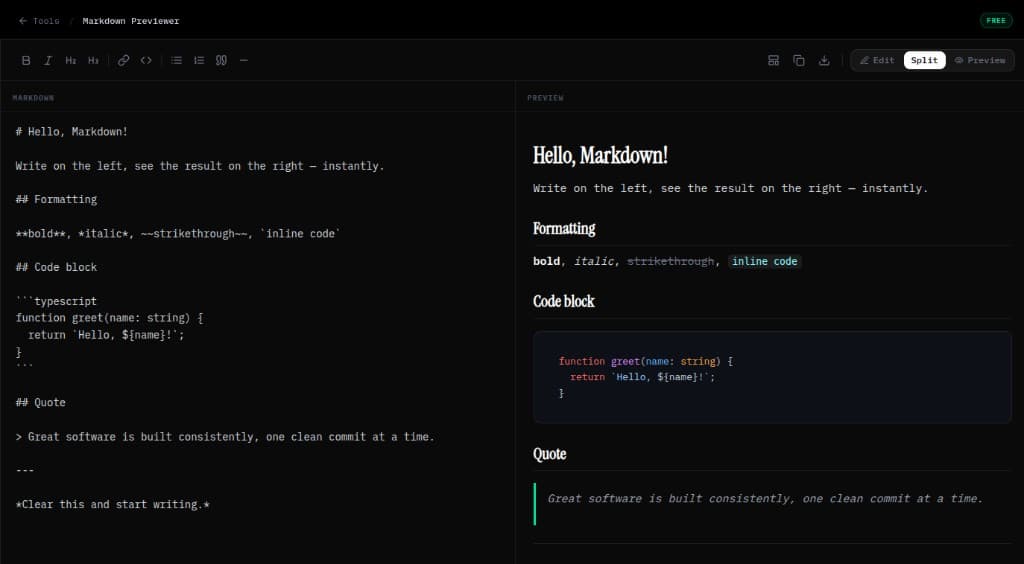 Markdown Previewer preview
